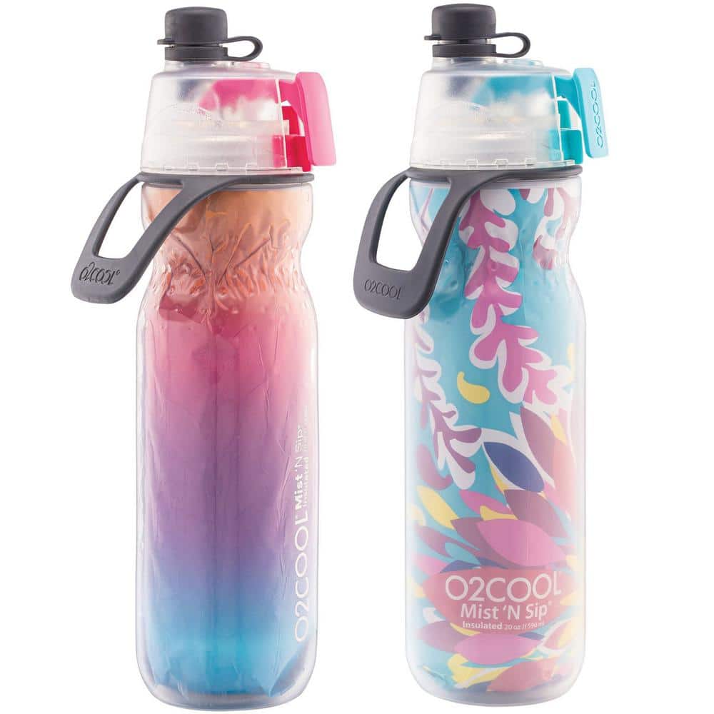 O2COOL Mist N' Sip® Water Bottle for Drinking and Misting, 2 Pack