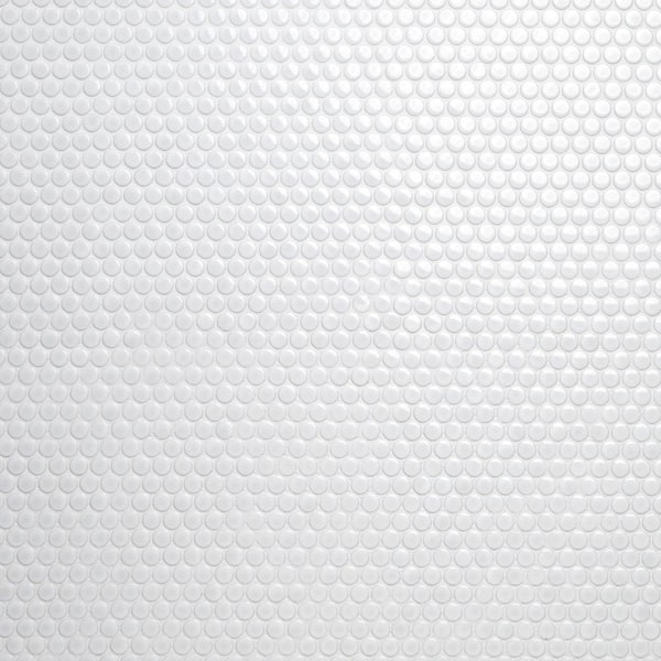 MSI Bianco Penny Round 12 in. x 13 in. x 0.24 in. Glossy Ceramic Mesh-Mounted Mosaic Floor and Wall Tile (0.96 sq. ft./Each)