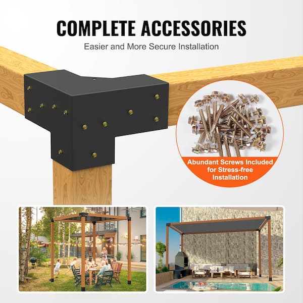 PERGOLA POST TOP Rafter Brackets Deck Railing Connectors-Kit For 4x4