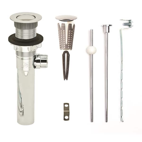 PF WaterWorks SinkSTRAIN Pop-Up Drain, Easy Remove Hair Catcher Stopper, Chrome ABS Body w/o Overflow, 1.6-2" Sink Hole, Chrome