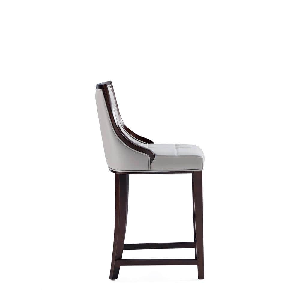 Light Grey Walnut Wood Parsons Counter Stool