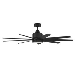 Champion 60 in. Indoor/Outdoor Flat Black Ceiling Fan with Integrated LED Light and Remote/Wall Control Included