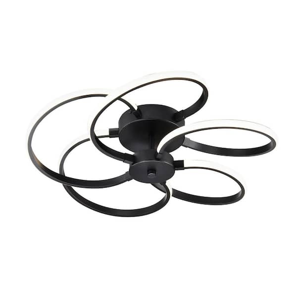 Edvivi Alistair 21 in. 30-Watt Sand Black Integrated LED Creative Flush Mount