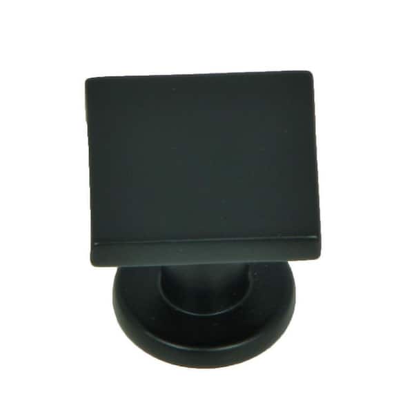 Stone Mill Hardware SoHo 1 in. Matte Black Square Cabinet Knob