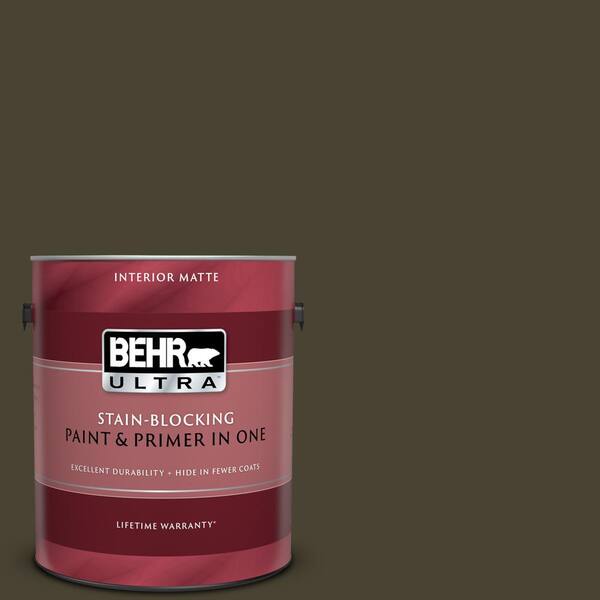 BEHR ULTRA 1 gal. #UL160-23 Espresso Beans Matte Interior Paint and Primer in One