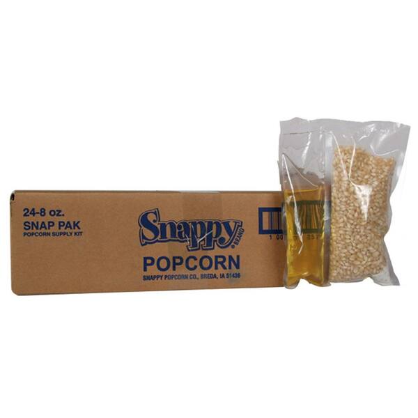 Snap-Pak 8 oz. White Popcorn, Oil and Seasoning Kit for 6 oz. Poppers (24-Pack)