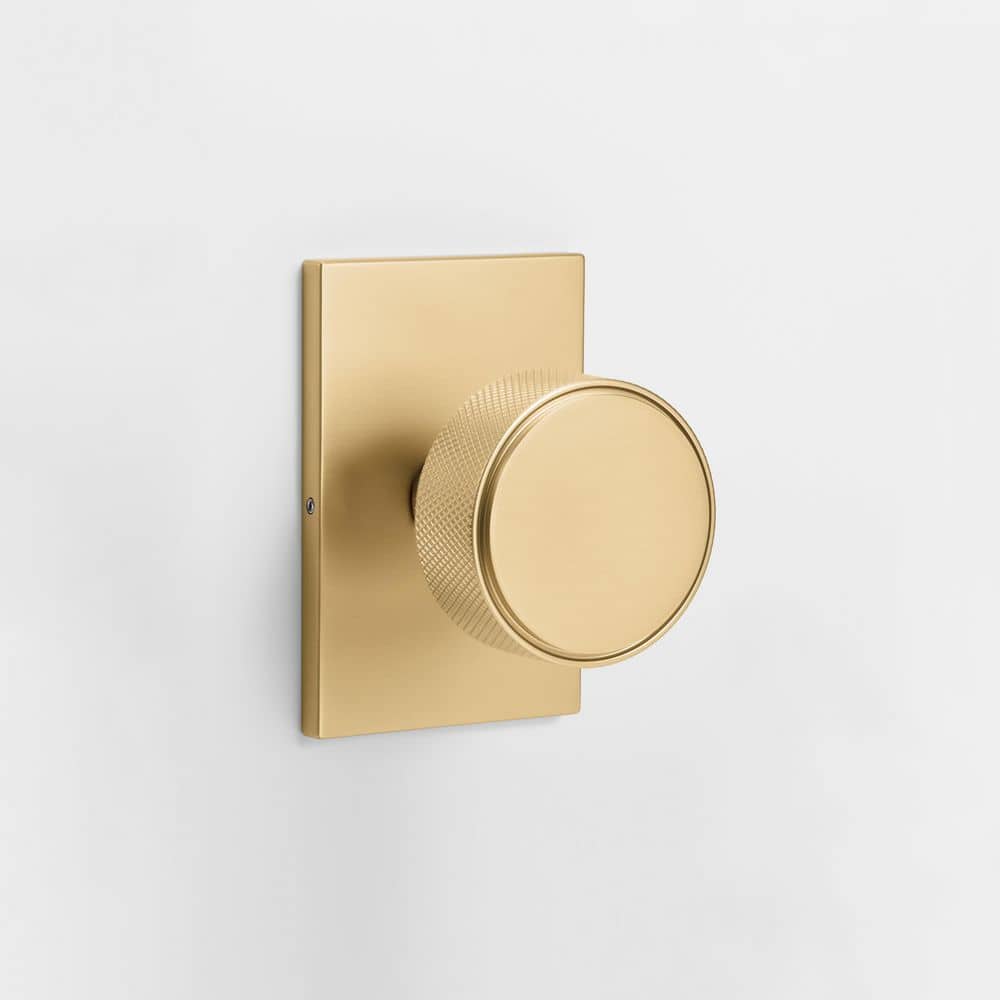 Taylor Champagne Gold Modern Heavy Duty Knurled Interior Door Knob, Rectangle Plate with Concealed Screws (Double Dummy) price history on PriceWatchPro