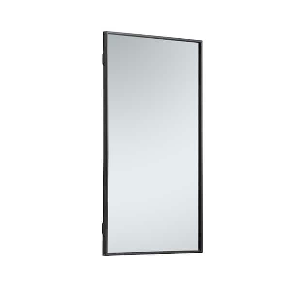 Medium Rectangle Black Modern Mirror (36 in. H x 20 in. W)