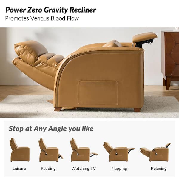 JAYDEN CREATION Angelo Camel Genuine Leather Power Zero Gravity