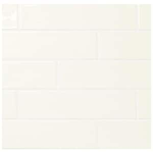 LuxeCraft White 3 in. x 6 in. Glossy Ceramic Tile Sample