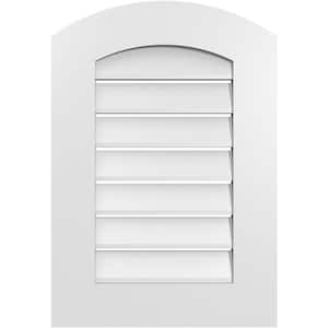 18 in. x 24 in. Arch Top Surface Mount PVC Gable Vent: Decorative with Standard Frame