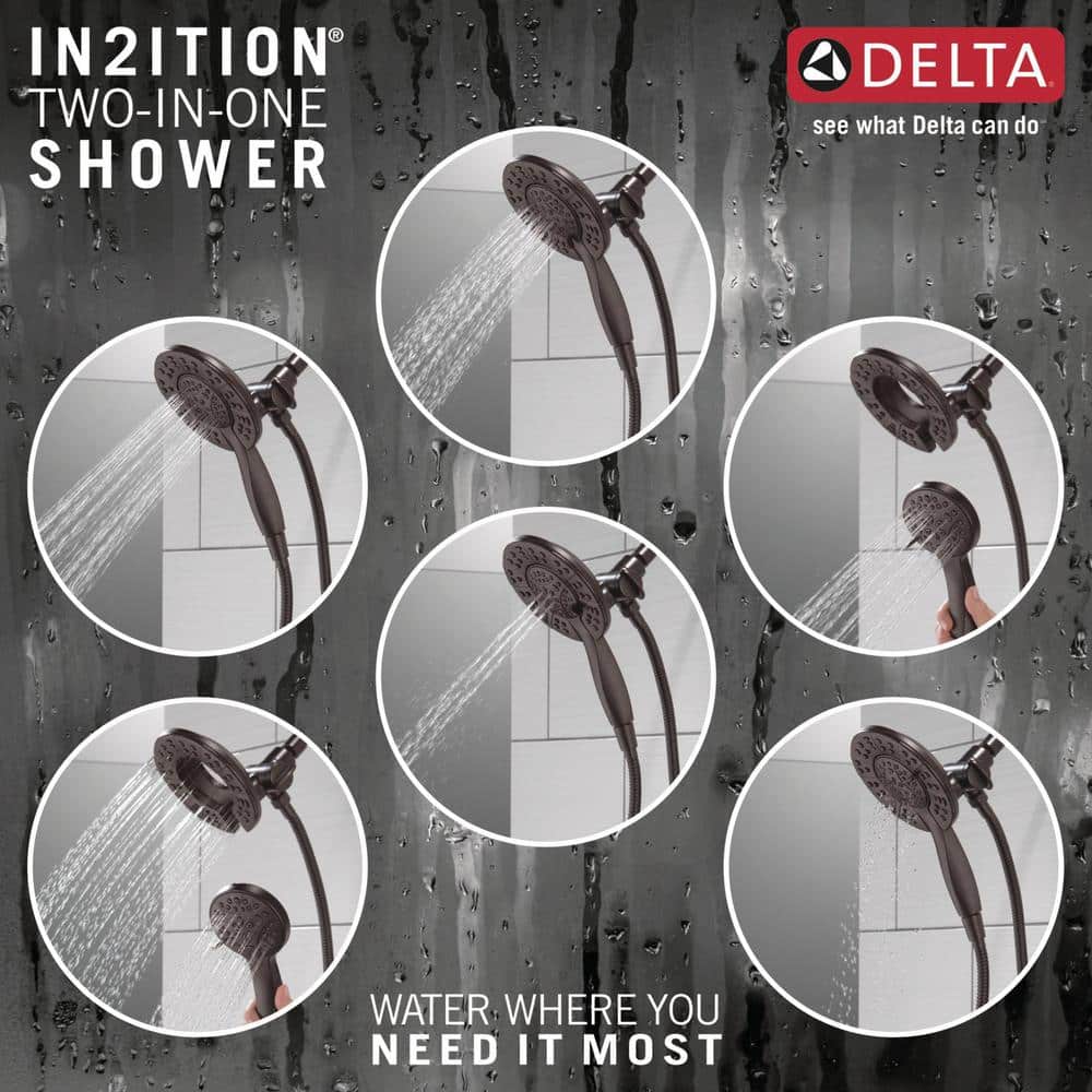 Venetian Bronze 4-Setting Dual Shower Head with Handheld Spray