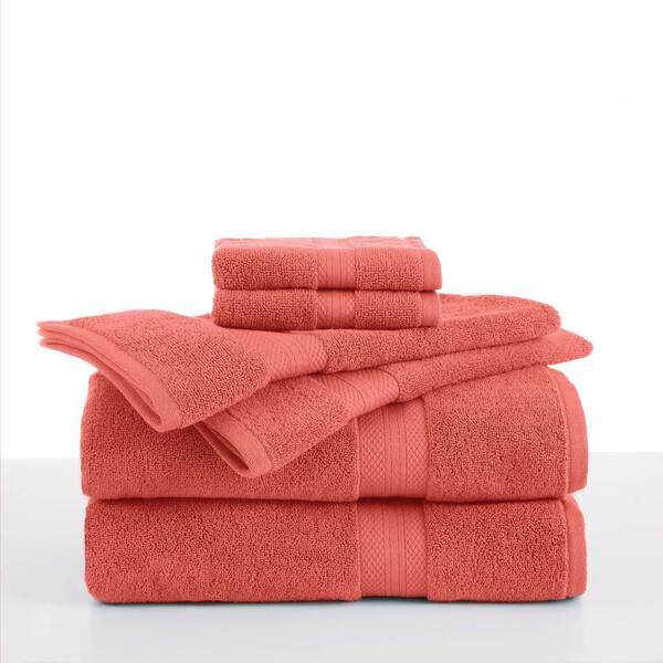 Martex Abundance 6-Piece Coral Solid Bath Towel Set