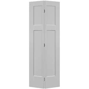 30 in. x 80 in. 3-Panel Winslow Hollow Core Silver Bullet Molded Composite Bi-Fold Door