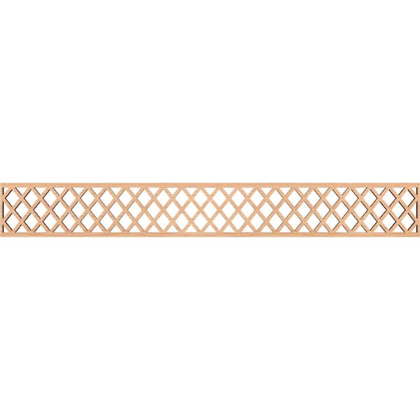 Ekena Millwork Manchester Fretwork 0.375 in. D x 46.5 in. W x 6 in. L Hickory Wood Panel Moulding
