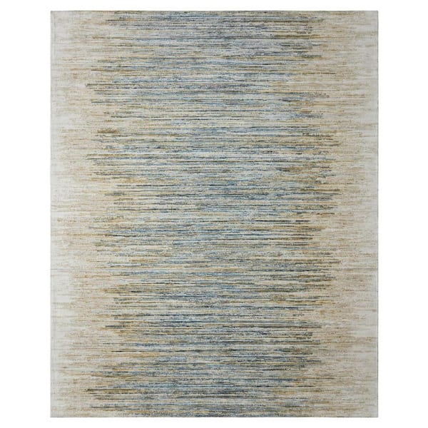 Ventura 2 ft. x 3 ft. Blues/Sands Strie Abstract Washable Area Rug