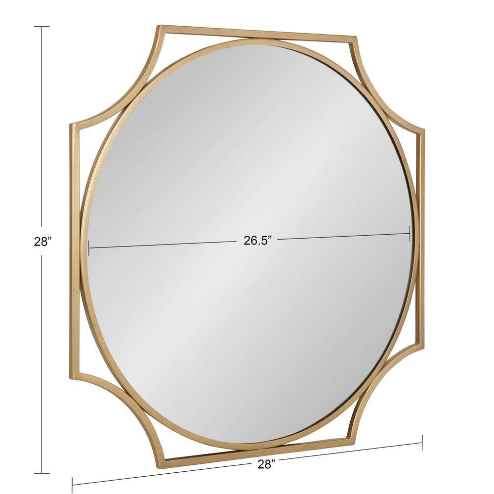 Modern Gold Scallop-Edged 28" Round Wall Mirror