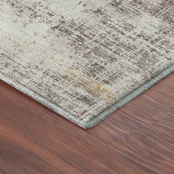 Mayfield Premium Machine Washable Abstract AMF2388 Putty 9 ft. x 12 ft. Area Rug