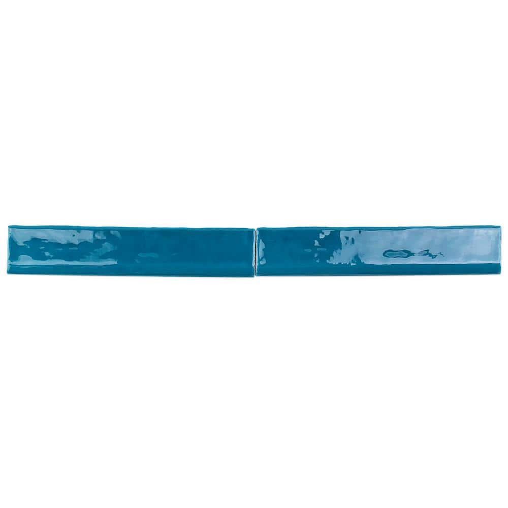 Brookline Teal 2x10 Polished Ceramic Bullnose Tile