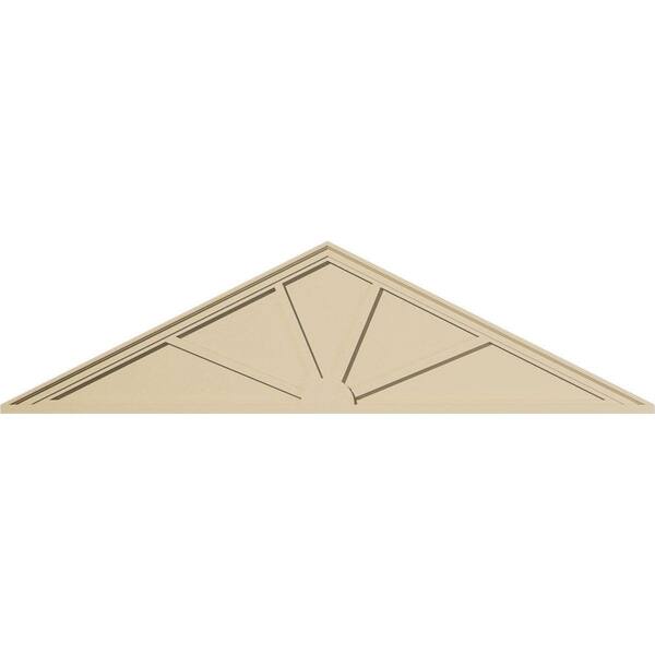 76-in W x 20-in H x 2-in P (Pitch 6/12) Peaked Cap 4-SpokeSignature Urethane Pediment, Primed Tan