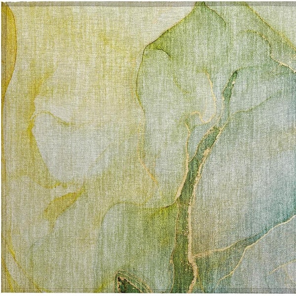 Green 2 ft. x 3 ft. Abstract Indoor/Outdoor Area Rug