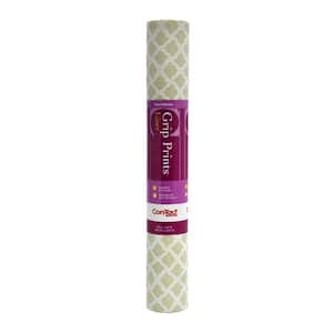 Grip Prints Pale Gray and White Talisman 18 in. x 8 ft. Non-Adhesive Shelf and Drawer Liner (4-Rolls)