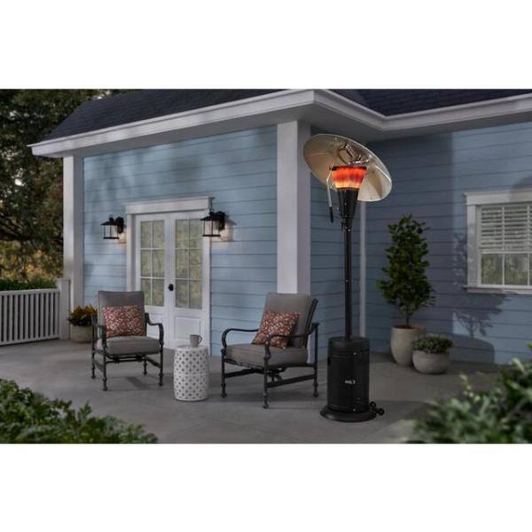 Hampton Bay 38'200 BTU Heat Focus Swivel Matte Black Patio Heater