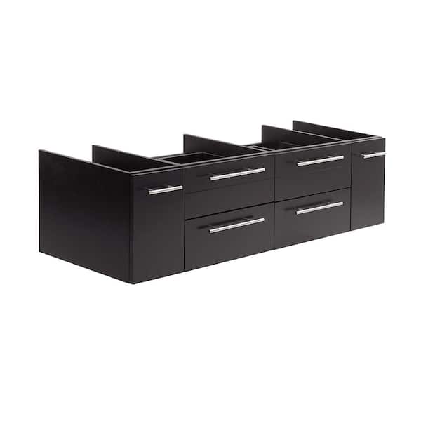 Fresca Lucera 59 in. Wall Mount Floating Double Bath Vanity Cabinet without Top in Espresso - Vessel Sink Compatible
