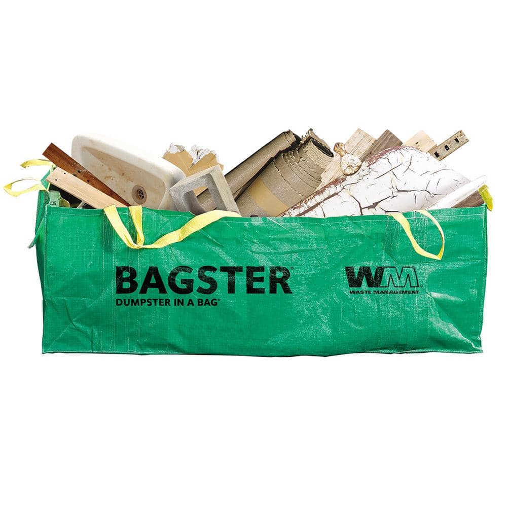 WM Bagster 606-Gallon Capacity Dumpster In A Bag Can Fit Up To 3,300 Lbs. 4 Ft. W X 2.5 Ft. H X 8 Ft. D 
