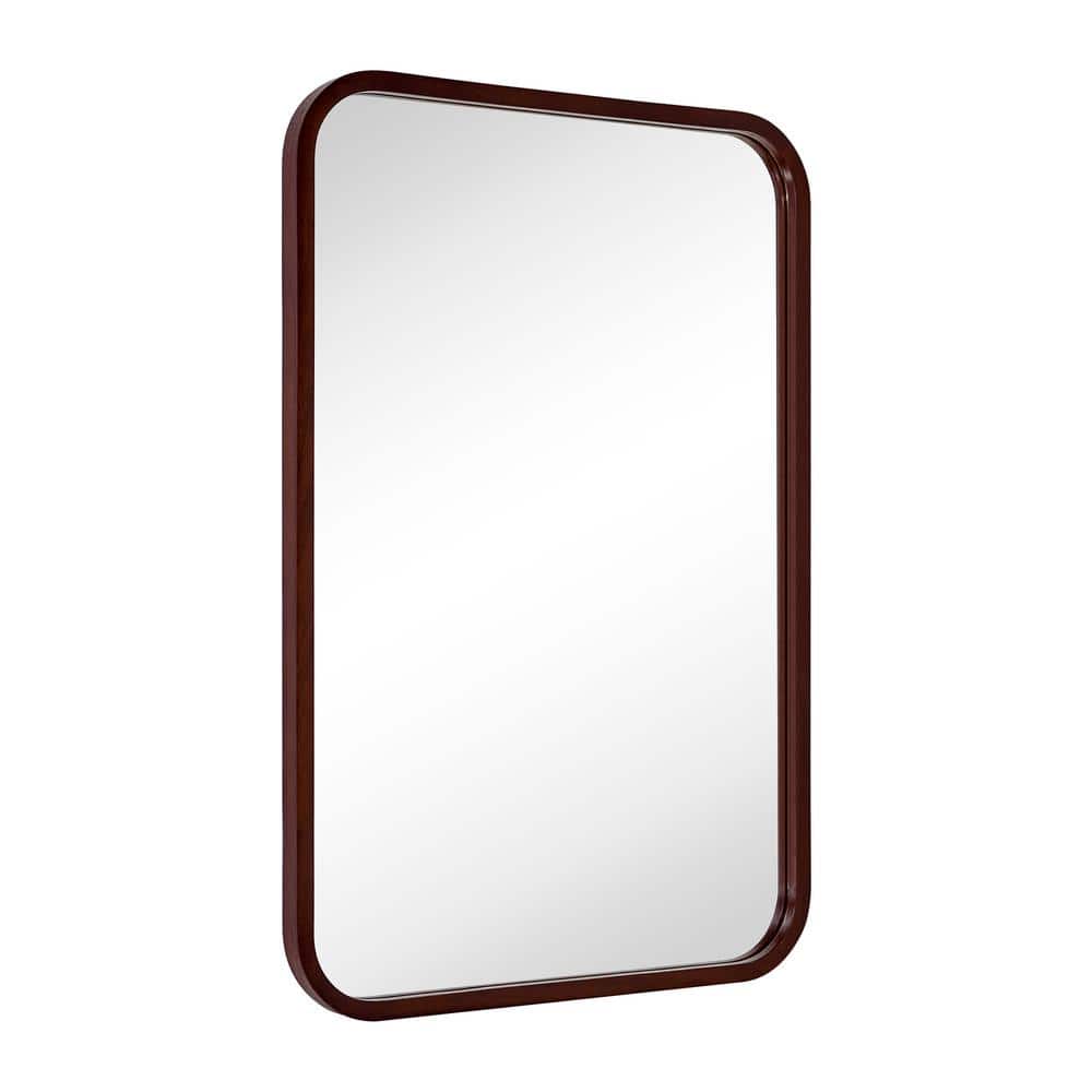 Yorkshire 20 in. W x 30 in. H Rectangular Wood Framed Wall Mounted Bathroom Vanity Mirror in Walnut price history on PriceWatchPro