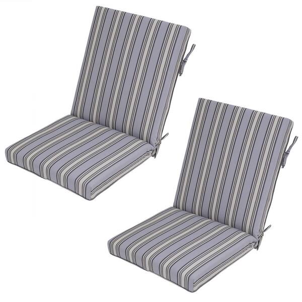 Unbranded Cement Stripe Outdoor Dining Chair Cushion (2-Pack)