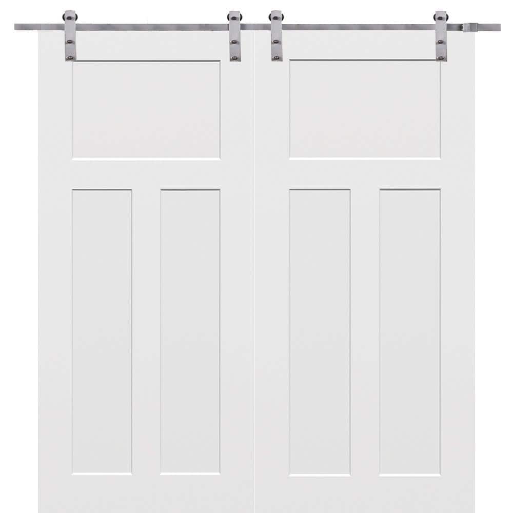 UPC 769001197958 product image for 60 in. x 80 in. Primed Craftsman Smooth Surface Solid Core Double Door with Barn | upcitemdb.com