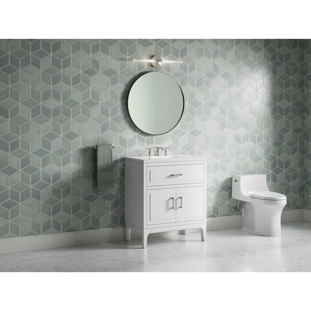 Seer 30" White MDF Freestanding Single Bathroom Vanity with Quartz Top
