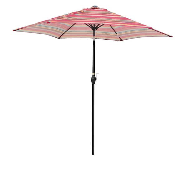 Tidoin 9 ft. Steel Round Outdoor Market Patio Umbrella in Orange and Red