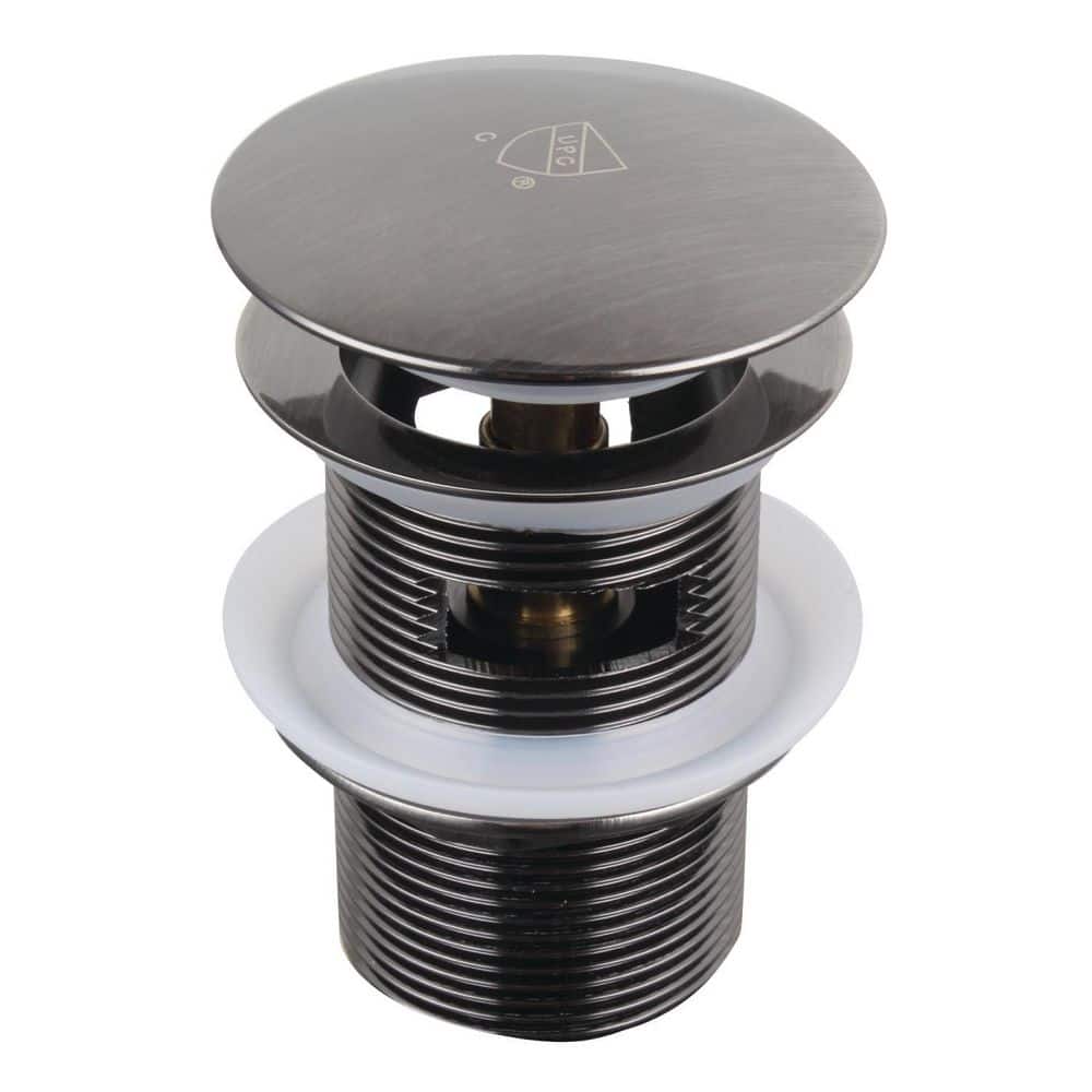 Kingston Brass Trimscape Toe Touch Tub Drain Shoe in Black Stainless