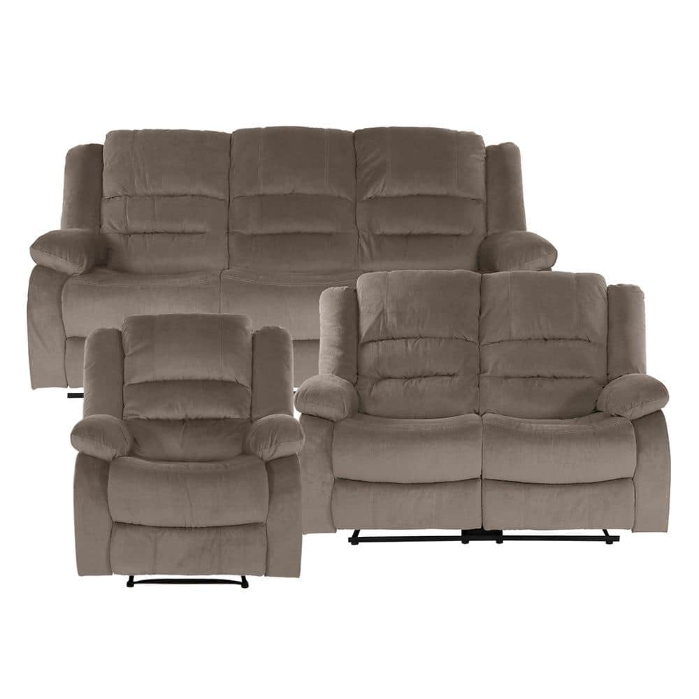Greeley 78 in. W Pillow Top Arm Microfiber Rectangle 3-Piece Manual Reclini