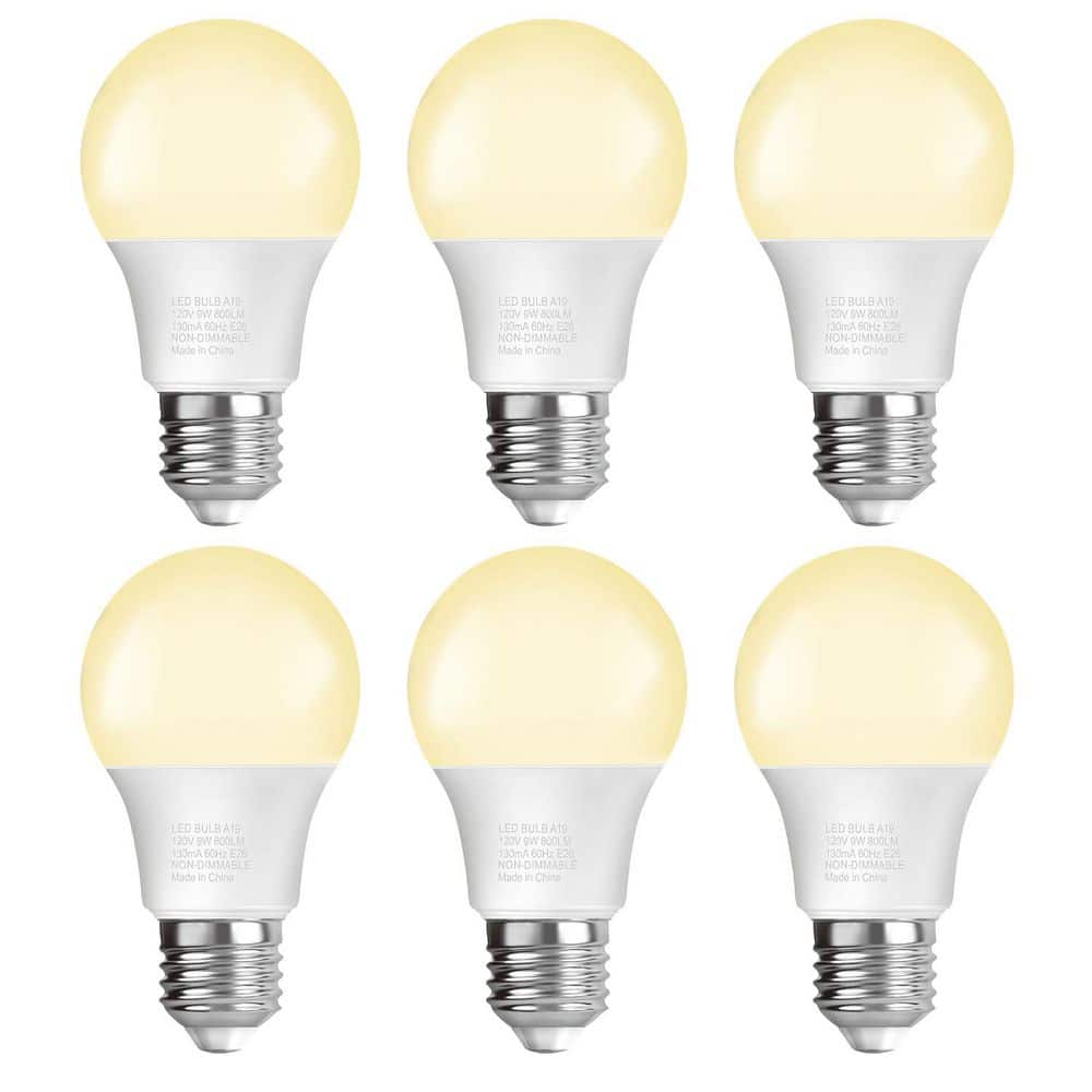 60-Watt Equivalent A19 standard Bulb Shape Non-Dimmable LED Light Bulb 3000K Warm White (6-Pack) price history on PriceWatchPro