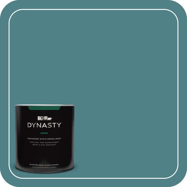 BEHR DYNASTY 1 qt. #ICC-75 Tapestry Teal Semi-Gloss Enamel Interior Stain-Blocking Paint and Primer
