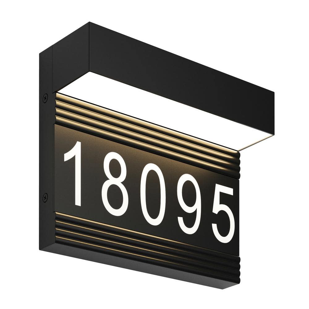 Artika Headline Address Name Black Modern Integrated LED Exterior
