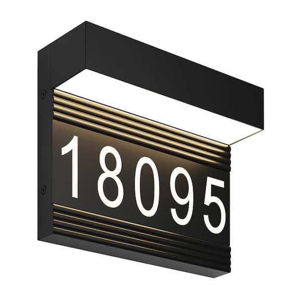 Artika Headline Address Name Black Modern Integrated LED Exterior