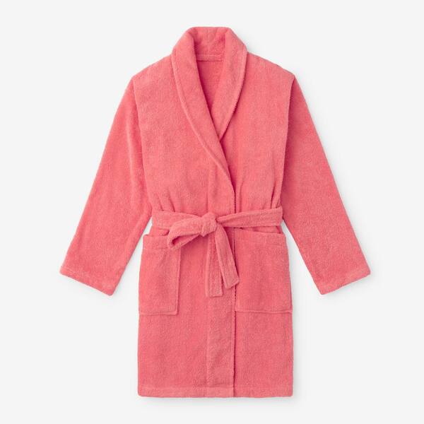 Coral Turkish Cotton Short Robe 