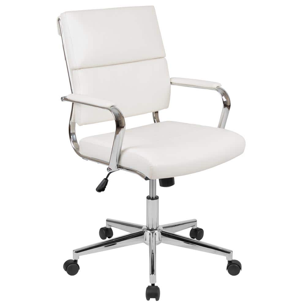 Hansel Mid-Back Faux Leather Swivel Executive Office Chair in White with Arms price history on PriceWatchPro