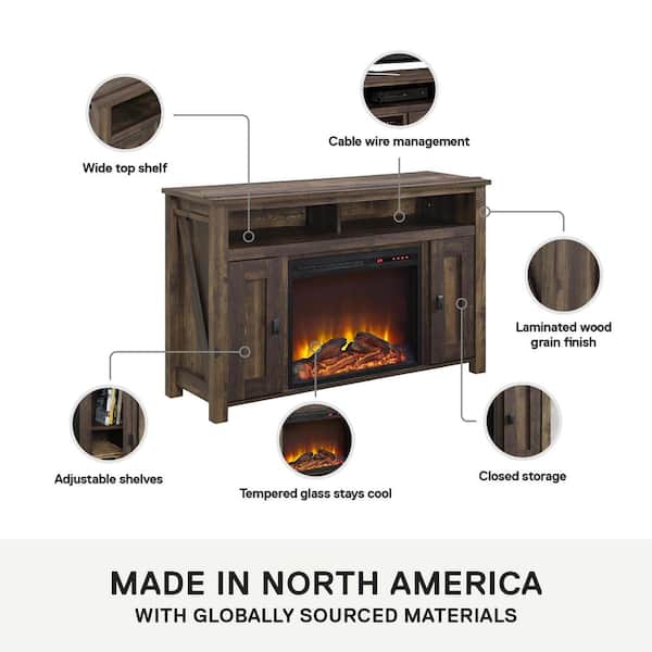 Ameriwood Home Brownwood 47.69 in. Freestanding Electric
