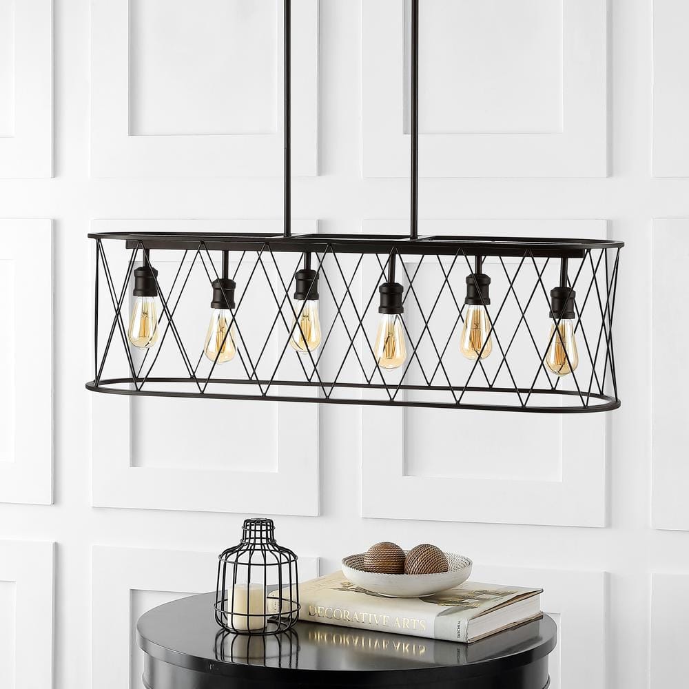 Marion 37.75" Oil-Rubbed Bronze Farmhouse LED Pendant