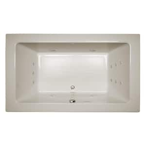 SIA Salon SPA 72 in. x 42 in. Rectangular Combination Bathtub with Center Drain in Oyster