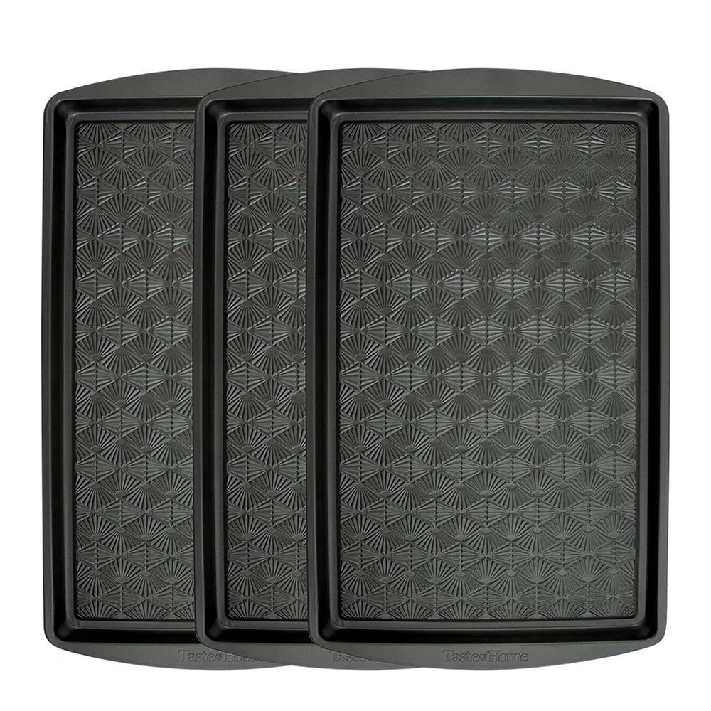 Ash Gray Non-Stick Carbon Steel 3-Piece Baking Sheet Set