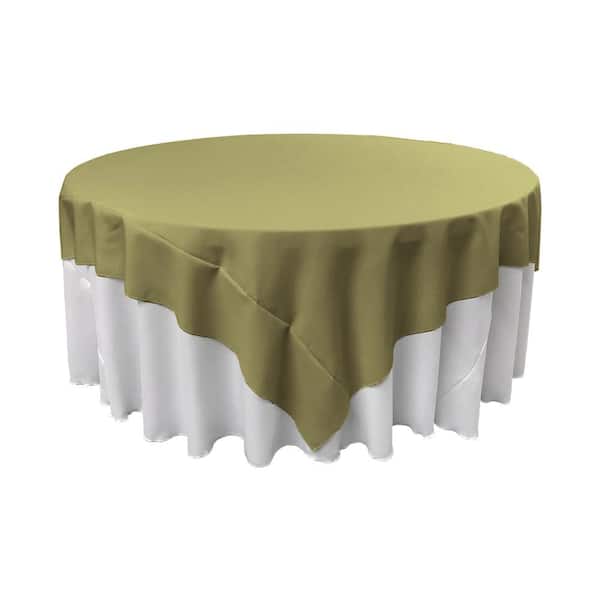 LA Linen 72 in. x 72 in. Dark Sage Polyester Poplin Square Tablecloth
