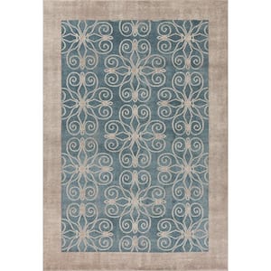 Winston Teal Looking Glass 9 ft. x 13 ft. Area Rug
