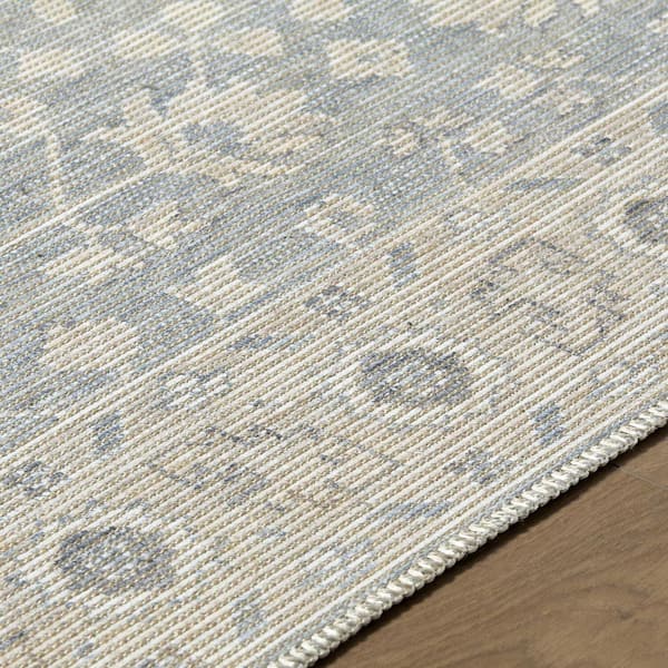 Nabela Noor Home Asha Sky Blue Traditional 7 ft. x 10 ft. Machine Woven Area Rug