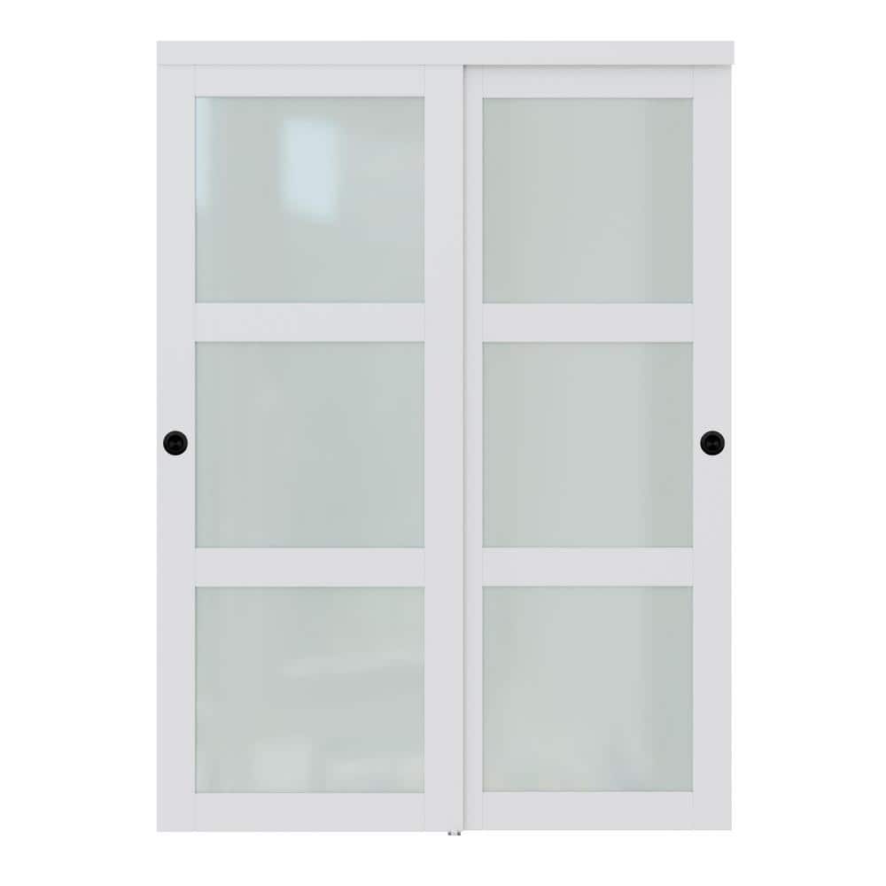 Reviews for EH PUERTA 60 in. x 96 in. 3Lites Frosted Glass MDF Closet
